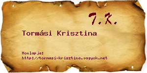 Tormási Krisztina névjegykártya